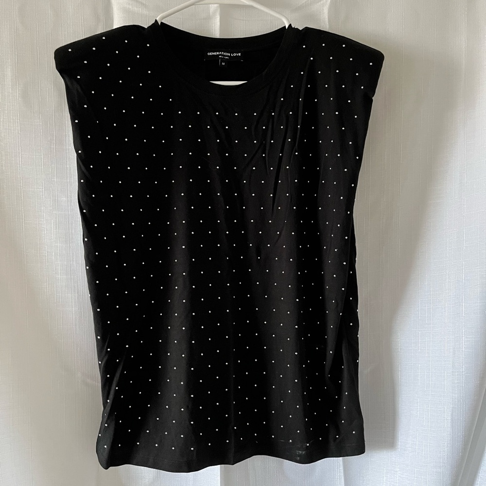 Black studded Women's Top
